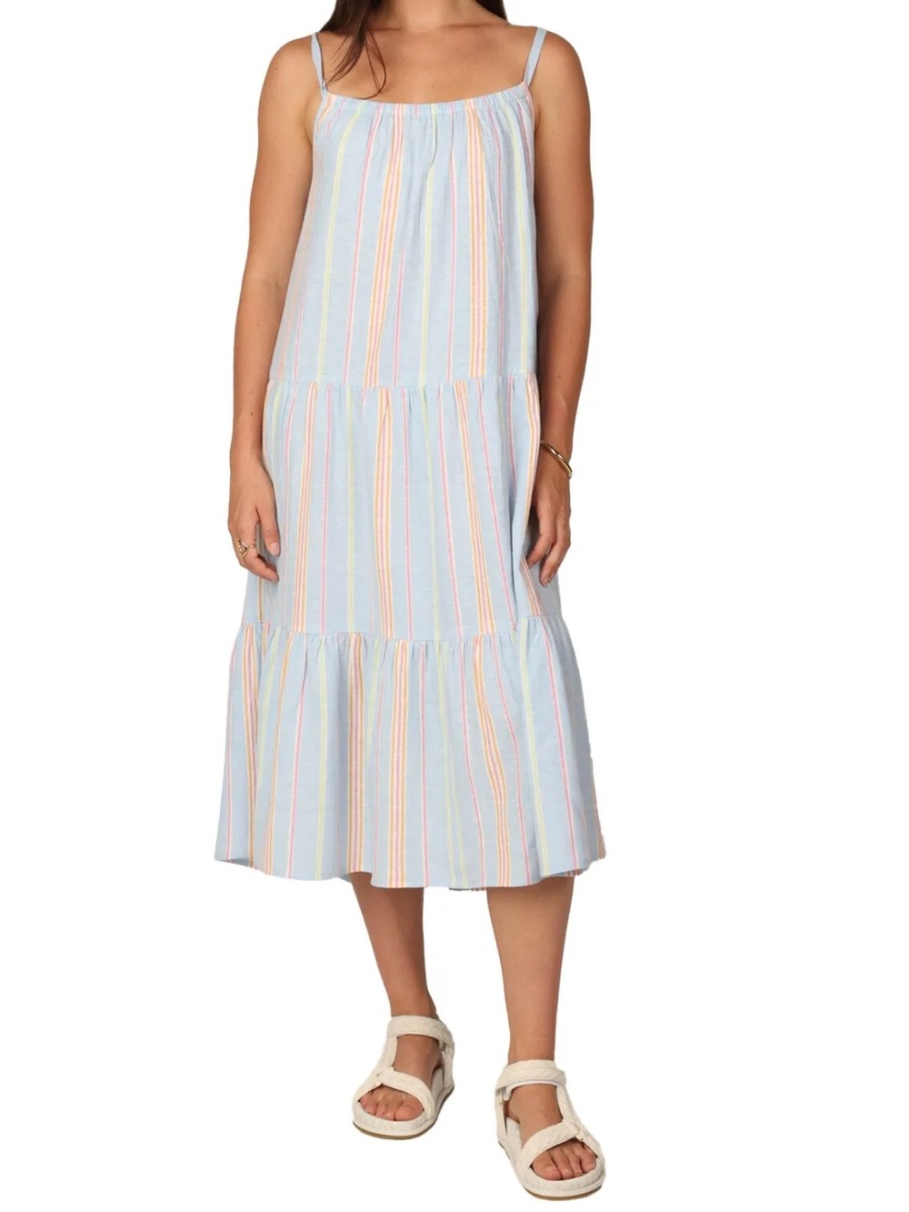 Tierred cotton slip dress